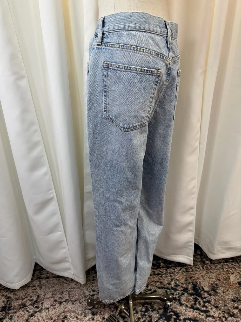 We The Free High Rise Light Blue Distressed Wide Leg Jeans - Picture 13 of 14